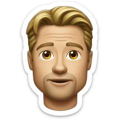 realistic brad pitt sticker