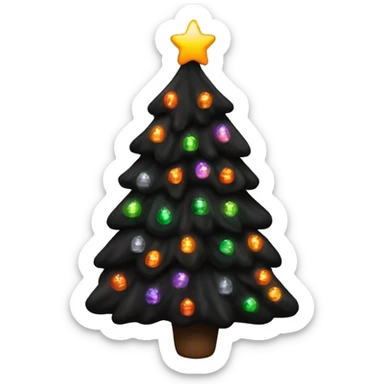 I want like a black Christmas tree with Halloween decorations on it and lights sticker