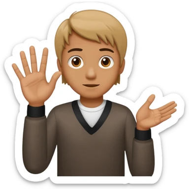 Make someone shrugging make it a guy and on the left hand put a 6 there and 7 on the other  sticker