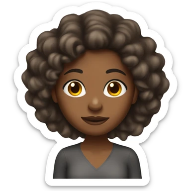 Brown skin girl with blow out hair sticker