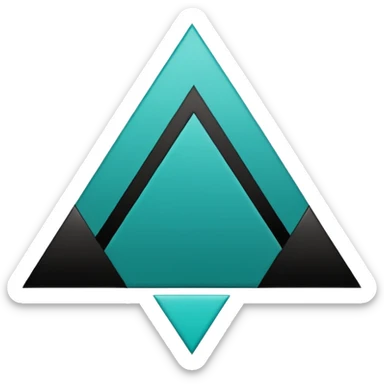 teal green with black, management logo transparent background sticker