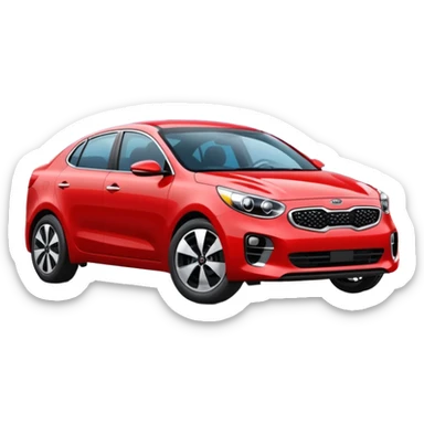 red kia car with car wash shop sticker