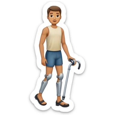 Guy with Prosthetic  leg sticker