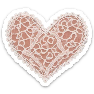 heart with lace around it sticker