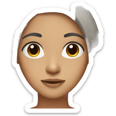 mom with long black hair and brown eyes sticker