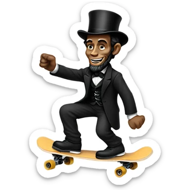 Abraham Lincoln skateboarding  sticker