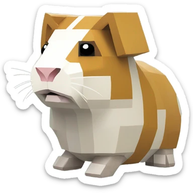 Minecraft style statue of a guineapig sticker
