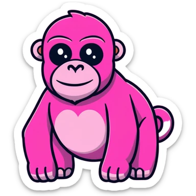 Mexican pink gorilla  sticker