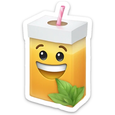 Juice box with smile sticker