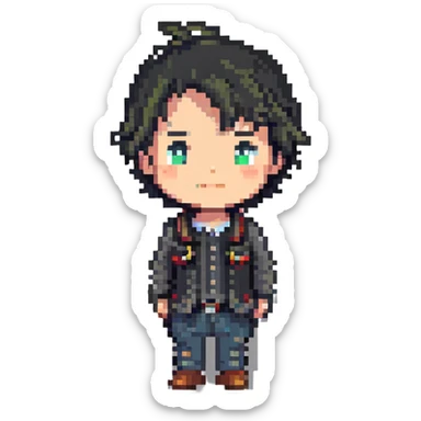 young deaf man sticker