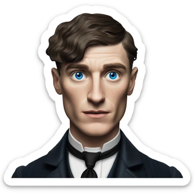 head shot of Thomas Shelby with blue eyes  sticker