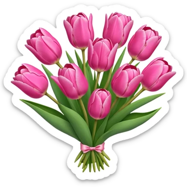Bouquet of pink tulips sticker