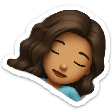 Brunette girl nap time sticker