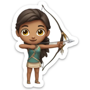 Girl with bow and arrow  sticker