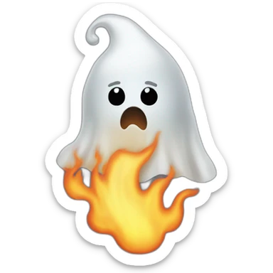 ghost-on-fire sticker