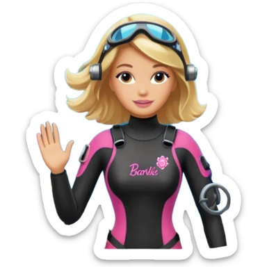 Barbie scuba diving sticker