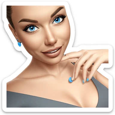 smiling girl with blue eyes sticker