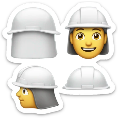 Casco de ingeniera blanco sticker