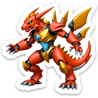 Guilmon-Wargreymon-Protogen-Pokémon-Digimon-Fakémon-fusion-hybrid-creature sticker