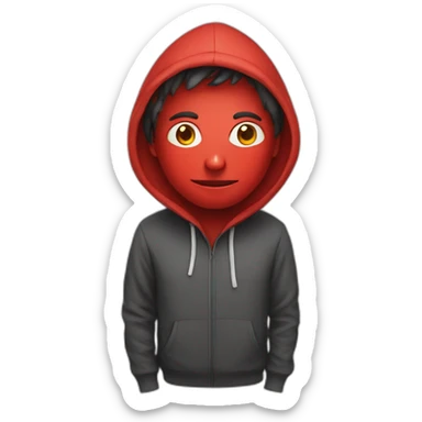 emoji  programmer with tomato face in hoodie sticker