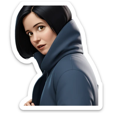 realistic portrait of girl sticker