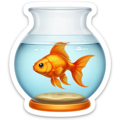 goldfish in a tank sticker