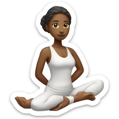 the upper body of a yoga woman sticker
