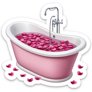 Bath tub with rose petals  sticker
