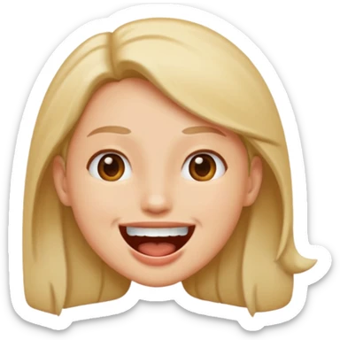 Tête de profil, et qui fait chute en montrant sa bouche sticker