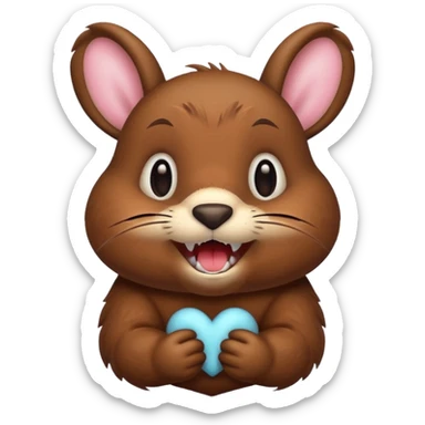 Beaver with bunny teeth sticker