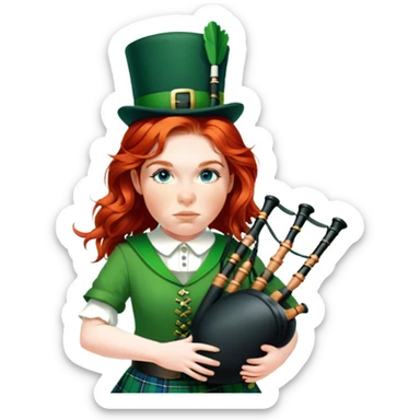 Green Bagpiper sticker