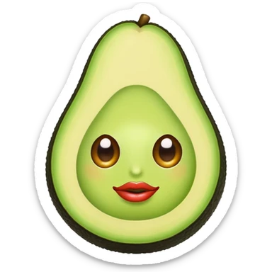 Aguacate con labios y pestañas  sticker
