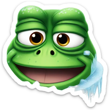 pepe the frog frozen cold sticker