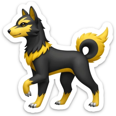 Houndour-Electrike-Fakémon-hybrid-creature (full body)  sticker