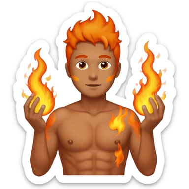 A man with his nipples on fire sticker