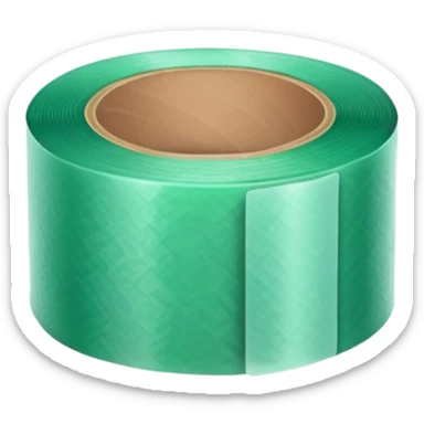 A roll of green adhesive tape sticker
