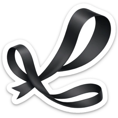 One Black thin ribbon for dead people honoring sticker