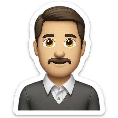 brunette man with a goatee wearing a business shirt sticker