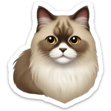 Himalayan cat in border red heart sticker