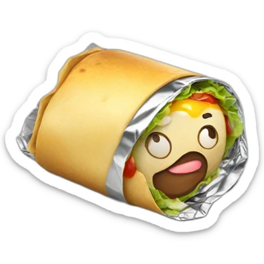 foil wrapped burrito sticker
