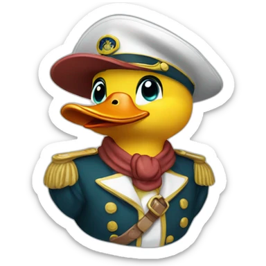 cute captain duck sticker