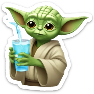yoda drink water sticker
