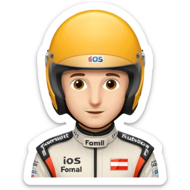 Robert Kubica, Formula 1 driver, in racing suit and helmet sticker