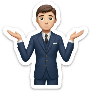 Thomas Shelby In Gratitude Pose in Pixar Style  sticker