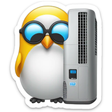 Pingouin with air conditioner  sticker