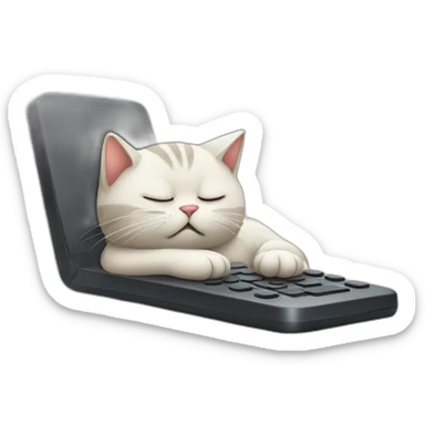 sleepy cat playing phone sticker