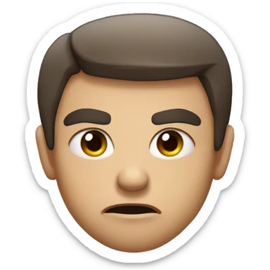 slightly angry looking, one eyebrow up sticker