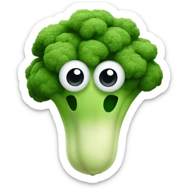 Cute Brokkoli with eyes sticker