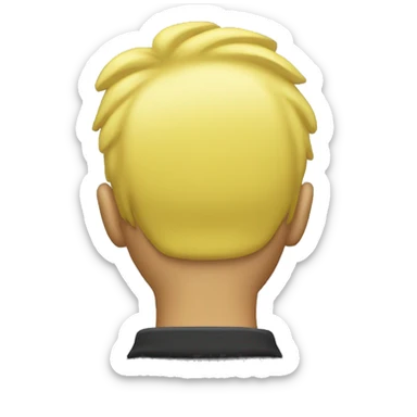 Back of a yellow mans head with short yellow hair sticker