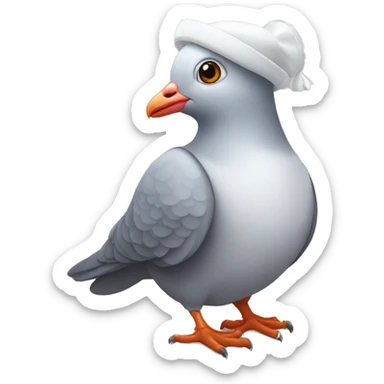 pigeon with a white bonnet (hand maid's tale) sticker